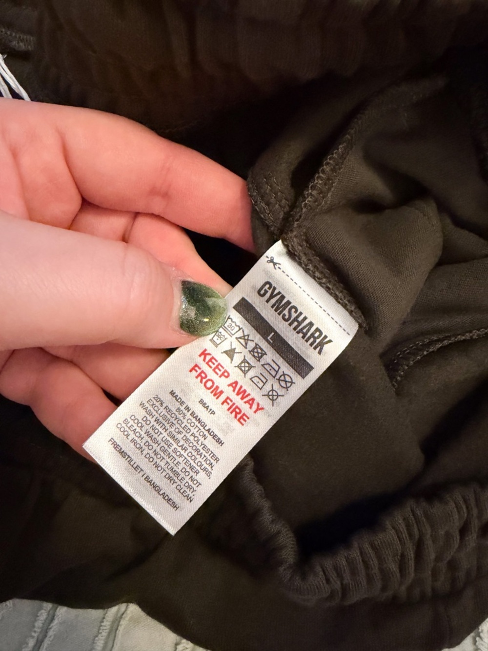 NWT Gymshark Training Fleece Short | Deep Olive Green | Drawstring | Size L - Picture 9 of 9